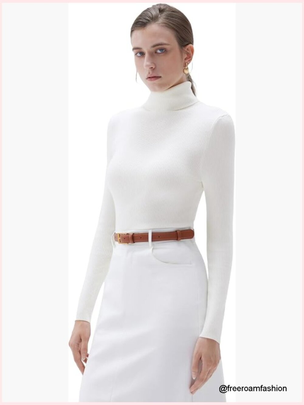 Cashmere Blend Turtleneck Pullover Sweater Long Sleeve Thermal Top